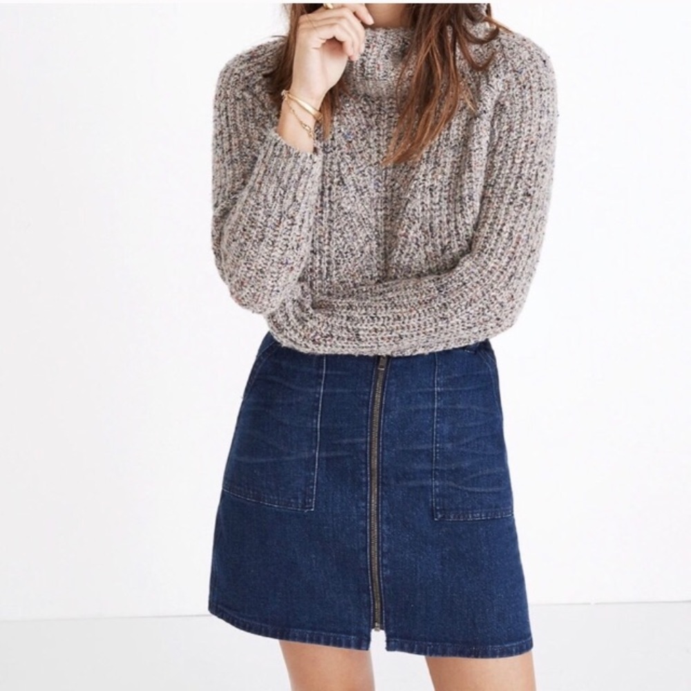 Madewell denim utility zip skirt
